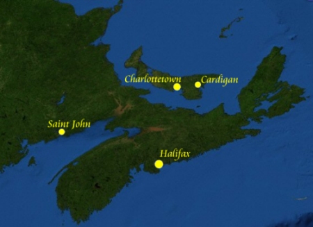 Map of Atlantic Canada